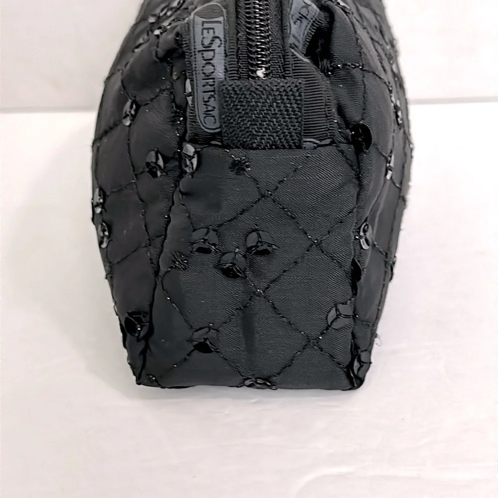 LeSportsac Black with sequins Cosmetic Bag small